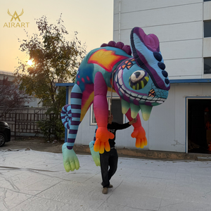 Nouvelle conception de marionnette gonflable de lézard caméléon pour les enfants, spectacle interactif de théâtre - Product Image 5