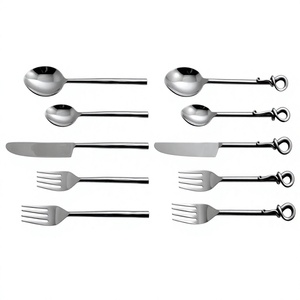 Custom Logo Shining Polished <b>Mirror</b> Stainless Steel Flatware Set High Quality Spoon Cutlery for Home Hotel Use Tableware Decor - Product Image 1