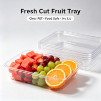 Boîte d'emballage en blister transparente carrée jetable de qualité alimentaire en PET pour fruits, légumes, gâteaux à emporter, marque Lanke