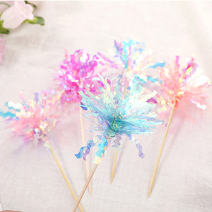Adorno para <span class=keywords><strong>Pastel</strong></span> con Láser Arcoíris y Efecto Fuegos Artificiales, Flecos Metálicos Brillantes, para Decoración de <span class=keywords><strong>Cumpleaños</strong></span>, Aniversarios y Revelación de Género - Product Image 1