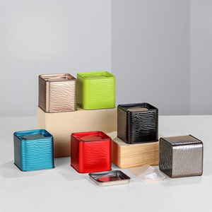 Boîte à thé de voyage portable RTS 75*75*75 mm 50g, petite boîte carrée en fer pour thé noir et vert, boîte carrée en fer blanc vide - Product Image 1