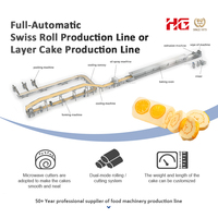 Volledig automatische Swiss Roll productielijn, hoge capaciteit cakeproductiemachine, voedselverwerkingsapparatuur, fabriekslevering