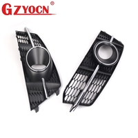Grille avant noire brillante en nid d'abeille + grille inférieure avec trou pour phare antibrouillard, garniture chromée pour Audi A6 C7PA 16-18 4G0807681AG 4G0853651AG
