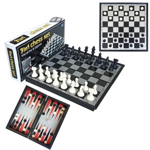 Hot Kids Foldable Plastic 3 in 1 international Magnetic Chess Game Board Set