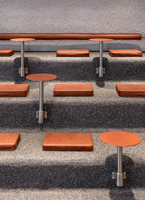Design d'intérieur de café éco-responsable de style industriel, décoration murale en brique apparente, mobilier de café vintage, éclairage LED