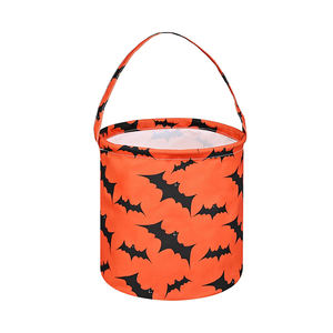 Panier de rangement en coton fait main écologique avec poignée, design chauve-souris du <span class=keywords><strong>diable</strong></span> d'Halloween, pour la décoration de la maison, utilisation polyvalente - Product Image 6