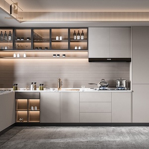 Prodeco Meilleures Ventes 2025 Meuble de Rangement Moderne Personnalisé Cuisine Laquée Haute Brillance avec Électroménager pour Maison - Product Image 1