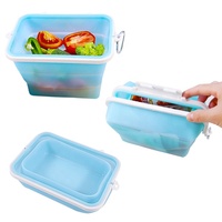 Contenants de stockage alimentaire en silicone pliables, réutilisables et étanches, sans BPA, sacs de stockage alimentaire en silicone multi-usages