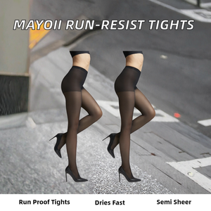 Mayoii 2 Pezzi Collant Donna 30 Denier Neri Nude Resistenti alle Strappature con Punta Rinforzata in Nylon ad Asciugatura Rapida con Cuciture - Product Image 4