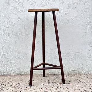 Banqueta High Solid Wood Bar Stool Rustic Tall Wooden Counter <b>Chair</b> Farmhouse Kitchen Seating Natural Timber Furniture Decor - Product Image 3