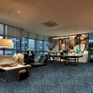 Luxury Hotel Room Washable Tufted <b>Cushioned</b> PVC Nylon Jacquard Square Carpet Tiles for Home Office and Living Room - Product Image 1
