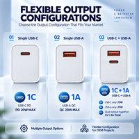 Pengisi Daya Dinding Lipat 20W PD3.0 USB-C Pengisian Cepat dengan Port Tipe-C Tunggal, Colokan AS, dan Bersertifikasi ETL FCC CE UKCA RoHS