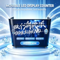 Compteur d'affichage LED portable avec écran GOB étanche, roulettes silencieuses, haute luminosité pour signalisation numérique, scènes et vitrines