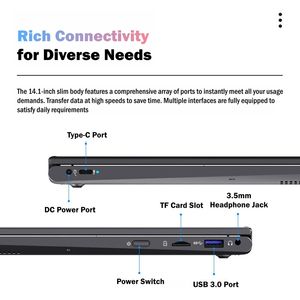Portátil <span class=keywords><strong>de</strong></span> 14.1 Pulgadas, Delgado, Plegable 360°, Pantalla Táctil IPS N95, Metálico y Ligero, <span class=keywords><strong>para</strong></span> Estudio, Oficina en Casa y Uso Diario - Product Image 3