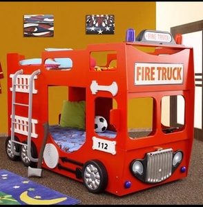 Lits de voiture pour enfants de haute qualité, meubles, lits superposés créatifs pour enfants, lits de voiture en bois, <span class=keywords><strong>lit</strong></span> en forme de <span class=keywords><strong>camion</strong></span> de pompiers, lits de voiture pour enfants à vendre - Product Image 1