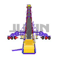Grand transpalette radial intelligent sur chenilles pour le maniement de matériaux en vrac, chargeur-broyeur télescopique mobile pour céréales