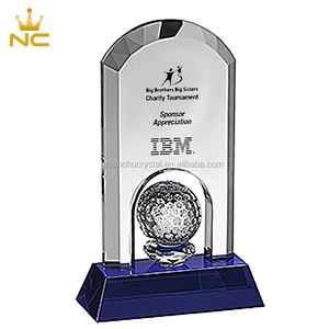 Premios de Golf en Forma de Arco de Cristal Hechos a Mano, Tamaño Personalizable, Empaque en <span class=keywords><strong>Caja</strong></span> de Regalo para Torneos Deportivos y Regalos Empresariales - Product Image 1