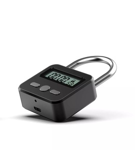 Metal <strong>Timer</strong> Lock - Electronic Time Padlock 99 Hours Max Timing with Electronic LCD Timed Display - USB Rechargeable (Black)