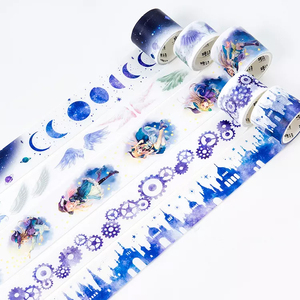 Washi Tape Manufacturer Cetak Kawaii Pet Cartoon Adhesive Cute Washi Masking Tape With Gold Foil