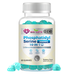 Gomme di Fosfatidilserina all'Ingrosso 300mg 60 Pezzi <span class=keywords><strong>Omega</strong></span> 3 Probiotico Vitamina <span class=keywords><strong>B</strong></span> Nootropico Integratore per il Potenziamento Cerebrale e della Memoria - Product Image 1