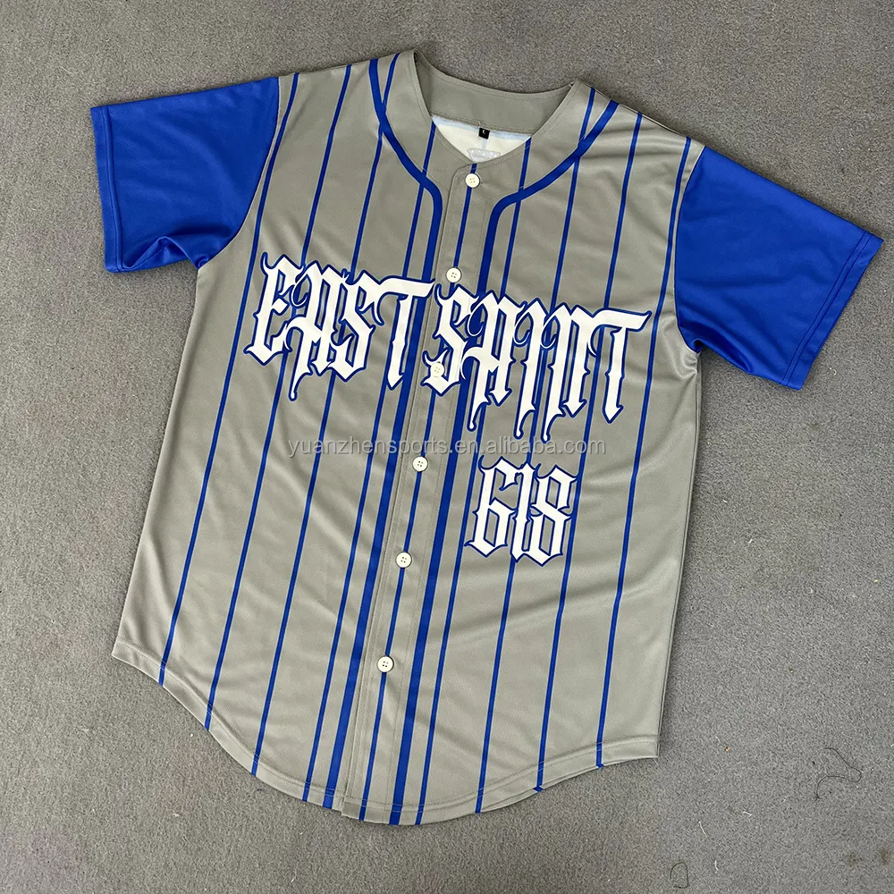Camisa de beisebol personalizada, camisa de beisebol personalizada com botões personalizados, sem mineração