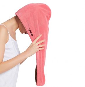 Serviette de cheveux triangulaire en microfibre brodée avec logo personnalisé, super absorbante, séchage rapide, torsadée, pour la maison, l'hôtel, le spa - Product Image 1