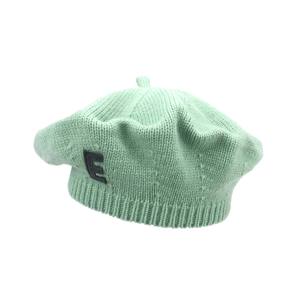 Topi Baret Rajut Warna Solid Musim Gugur Musim Dingin 2023, Fashion Terbaru 100% Akrilik untuk Bayi Perempuan, Topi Hangat Berbahan Wol - Product Image 1