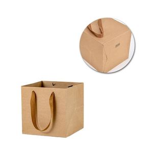 Sac en papier d'emballage pour fleurs à fond carré pliable XL 10x10cm 25x25cm 35x35cm - Product Image 4