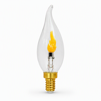 Ampoule LED vintage YONGZE à filament, effet flamme, C35L, pointe courbée, lumière orange constante, simulation de bougie, usage résidentiel E27/E14