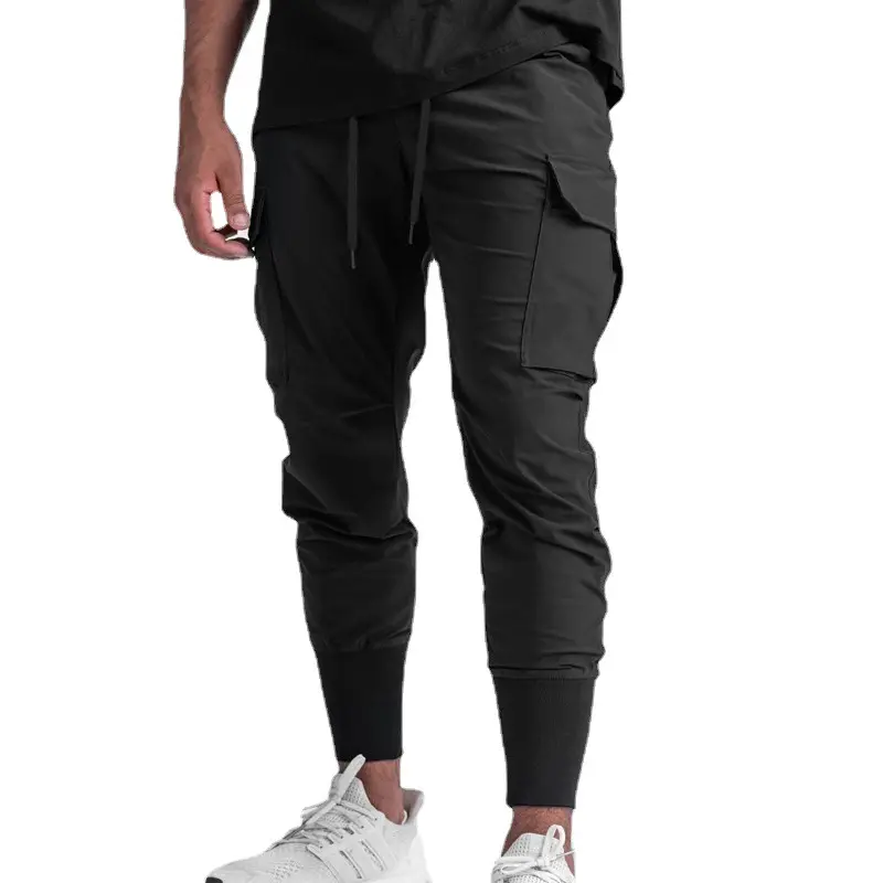 Pantaloni e pantaloni da uomo con Jogger con Logo personalizzato in fibra di poliestere pantaloni della tuta in bianco Sport da palestra pantaloni Cargo con coulisse per uomo