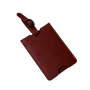 Étiquette de bagage en PU <span class=keywords><strong>simple</strong></span> et élégante, étiquette de sécurité pour valise, anti-perte, avec logo imprimé pour carte d'embarquement - Product Image 6