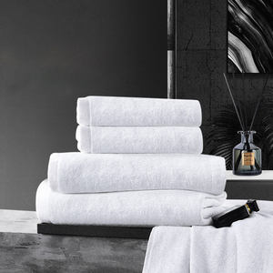 Giá bán buôn OEM biểu tượng tùy chỉnh sang trọng 5 sao khách sạn màu trắng 100% bông tay khăn tắm đặt cho hilton khách sạn - Product Image 3