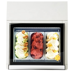 Quadrato di Vetro Gelato Congelatore Ghiaccio Crema <span class=keywords><strong>Vetrina</strong></span> Per La Vendita - Product Image 2