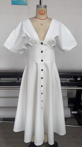 ชุดเดรสแฟชั่นแขนสั้นคอวีเซ็กซี่สำหรับผู้หญิงในฤดูร้อน - Product Image 5