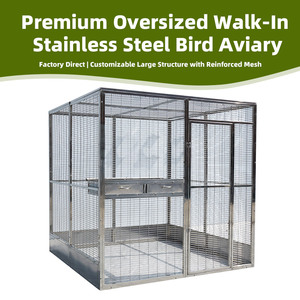 Jaula de Lujo para Pájaros Grandes de Exterior, para Loros, Loros Ara, Rapaces, Jaula Profesional para Criadores, Jaula de Acero Inoxidable para Aves - Product Image 6