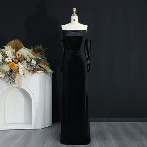 فستان سهرة أنيق من المخمل بدون حمالات مع أكمام من شارون سعيد SF355، فستان رسمي للزفاف والحفلات وحفلات التخرج، غير متوفر في المخزون - Product Image 2