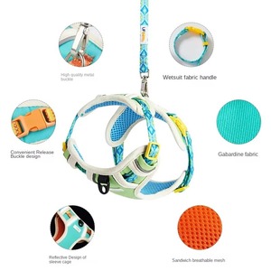 Ensemble de harnais à motif personnalisé sans poussée Laisse de chien à impression durable pour la course à pied Ensemble de harnais et laisse pour animaux de compagnie Harnais pour chien - Product Image 3