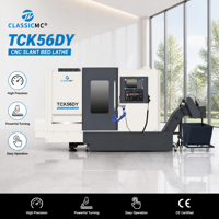 Tour CNC à banc incliné TCK56DY économique et compact pour le tournage et le fraisage de pièces de précision en petites séries