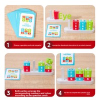 Jeux de société de combat en bois Montessori pour la maternelle, blocs à empiler, logique, comptage, jouets éducatifs mathématiques pour enfants