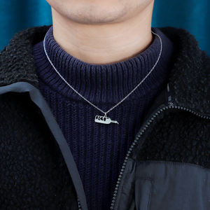 Nuove idee di prodotto alla moda <span class=keywords><strong>san</strong></span> <span class=keywords><strong>valentino</strong></span> regalo bottiglia di vino e calice a forma di acciaio inossidabile coppia collana con catena a maglie - Product Image 5