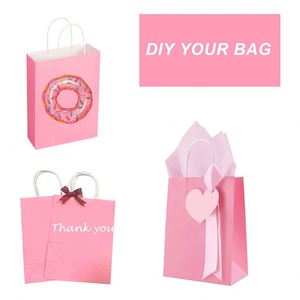 Paper Gift <b>Bags</b> with Handles <b>Craft</b> Shopping Retail Party Favor <b>Bags</b> for Birthday Wedding Celebration Baby Shower Paper Gift <b>Bags</b> - Product Image 3