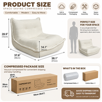 Canapé modulaire moderne en tissu, fauteuil nid d'abeille inclinable avec confort extra doux, canapé paresseux compressé pour chambre/salon