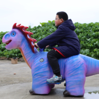 Trottinette électrique dinosaure violette pour enfants, siège lumineux et sûr, idéale pour les parcs de jeux et la location extérieure