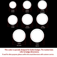 Coupe-carte circulaire de bureau en métal, 58 barres, pour badges, multi-tailles 25-75 mm
