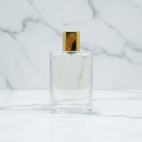 Flacon de parfum en verre unique, transparent, de qualité supérieure, vide, avec pompe pulvérisatrice, rechargeable, sérigraphié, 100 ml