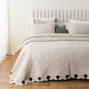 Op maat gemaakt logo OEM 100% katoenen dekbedovertrekset deken 3-delig dekbed kussensloop lichtgewicht bohemian winter beddengoed witte dekbeddeken - Product Image 5