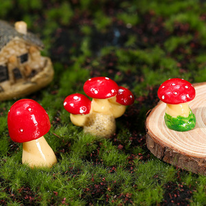 Ornements en résine miniature en forme de champignons 3,5 cm x 3 cm x 2 cm, finition brillante, décoration de table, jardin, utilisation intérieure et extérieure - Product Image 2