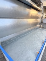 Cabine de peinture à rideau d'eau en acier inoxydable de haute qualité personnalisée de 4 mètres, cabine de pulvérisation pour la peinture, porte en bois
