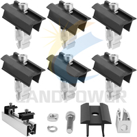 Accessoires de montage sur rail de montage solaire Pince à mi-extrémité Structure de panneau anodisé noir Rail en aluminium Support de support de montage PV