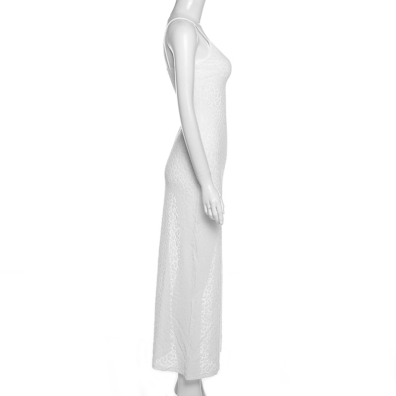 JXS1152 Leopard Sling Maxi Dress Women Classic High Waist Body-shaping Robe Animal Style Party Club Vestido Dress